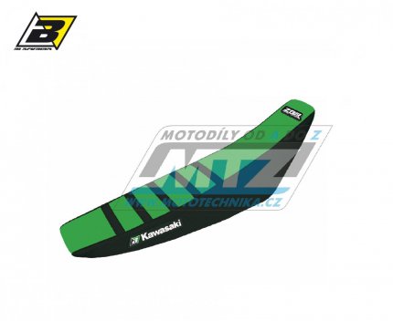 Potah sedla Kawasaki KXF250 / 21-23 + KXF450 / 19-23 - barva zeleno-ern - typ potahu ZEBRA